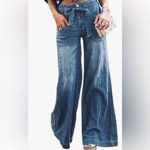 Banana Republic High Waist Wide Leg Jeans, Size 4
